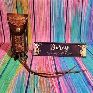 🔷️Vintage Tooled Harley Davidson Leather Belt Loop Knife Sheath or Case